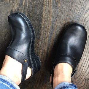 Dansko clogs with back strap